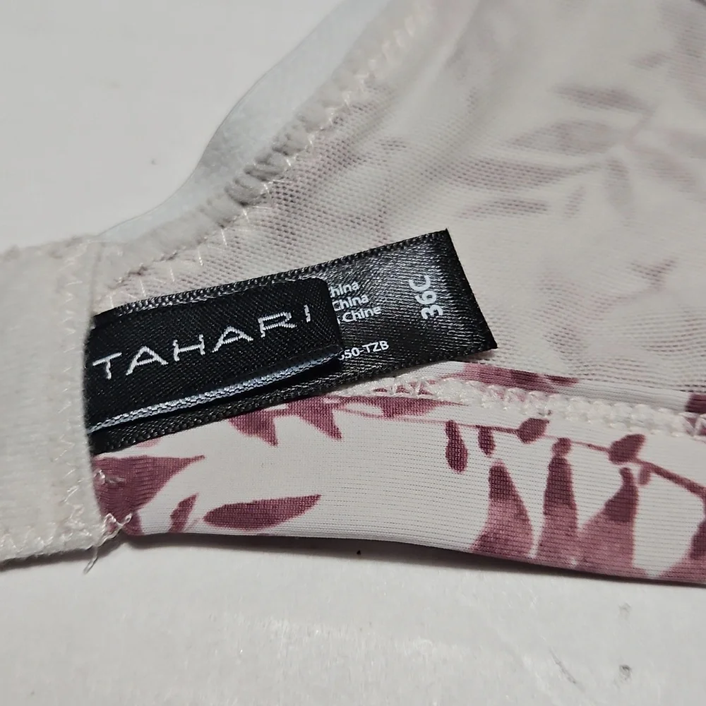 Tahari Mauve Floral Wireless Seamless Bra Size 36C - Picture 5 of 9